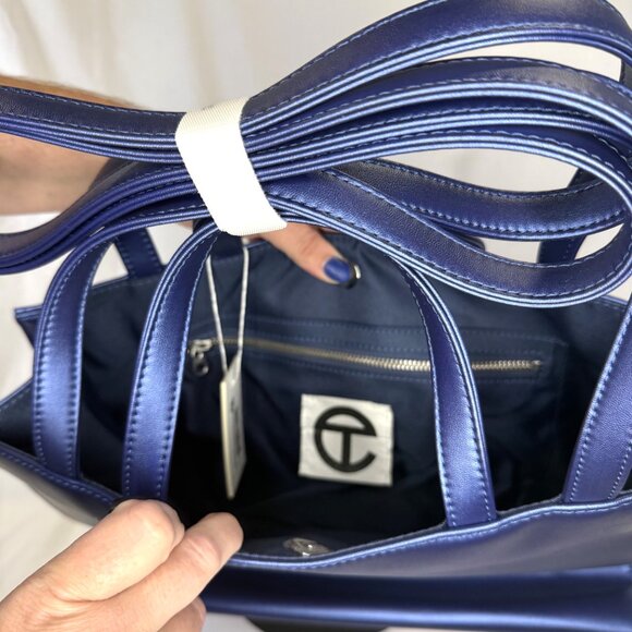 Telfar, Cobalt (Metallic Blue) Medium Shopping Bag, NWT - Picture 4 of 11